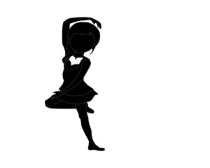 Cute Kids Ballerina Silhouettes.Vector Dance Girls Collection. Ballet Girl Silhouette Set. Little Ballerina Vector Silhouettes. Children Ballet Dance Silhouettes. kids ballerina silhouette.
