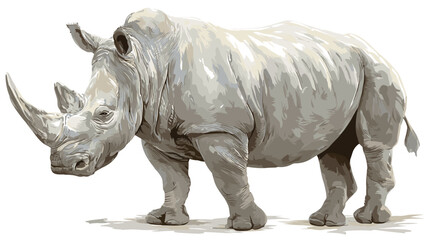 Obraz premium Vector illustration of a rhino isolated on a white background
