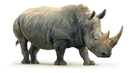 Obraz premium Vector illustration of a rhino isolated on a white background