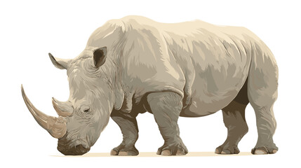 Obraz premium Vector illustration of a rhino isolated on a white background