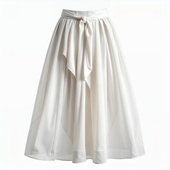 Elegant ethereal skirt with tie detail gracefully flowing, showcased on white background