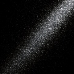 Silver Glitter Sparkle Trail on Black Background dust