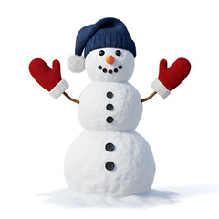 Cute Snowman with Hat and Mittens &ndash; Winter Holiday Decoration