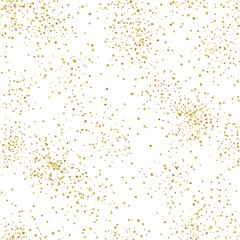 Scattered Gold Glitter Confetti on White Background