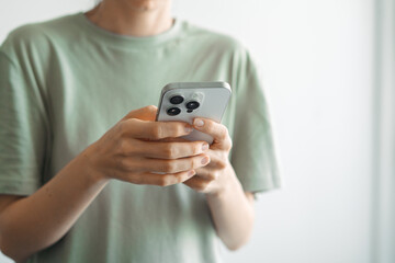 Woman using iPhone 16 Pro