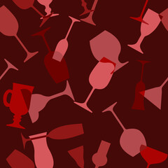 vine glasses seamless pattern.Texture for fabric, wrapping, wallpaper. Decorative print