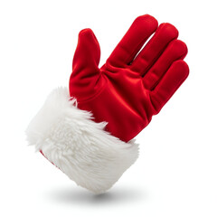 Red Santa Claus gloves with white fur