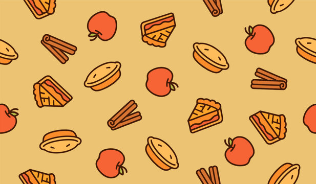 Apple pie pattern background vector design