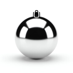 Silver Christmas bauble ornament isolated