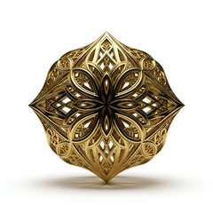 Luxury golden Christmas ornament isolated