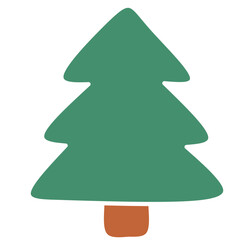 Tall Green Tree with Brown Trunk