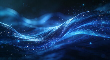 Abstract Blue Wave Digital Art Background