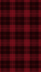 Red and black buffalo check plaid pattern. Flannel fabric texture background.
