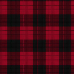 Red and black buffalo check plaid pattern. Flannel fabric texture background.