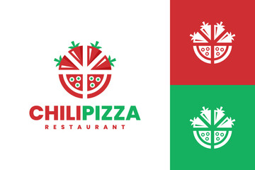 chili spicy pizza logo vector