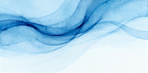 Abstract Blue Watercolor Wave Background