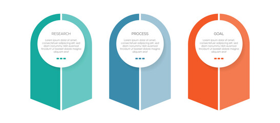 Infographic design with 3 options or steps. Infographics for business concept. Can be used for  banner, workflow layout, process diagram