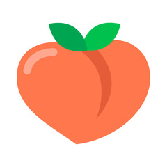 Minimal peach icon symbolizing longevity, good health, and blessings in Chinese culture. Ideal for Lunar New Year celebrations, Asian traditions, and festive design concepts