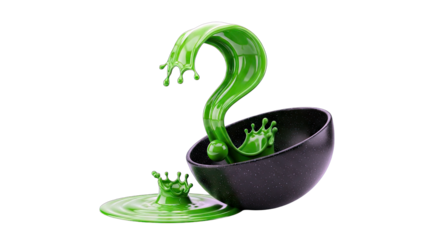 Green Liquid Splash Emerging from Bowl - Abstract Concept