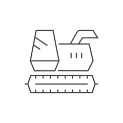 Combine harvester line outline icon