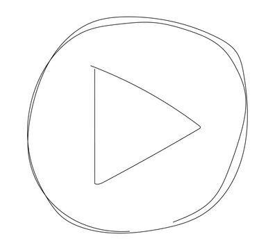 play icon vector hand drow 