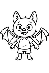 Cute smiling cartoon of bat illustration