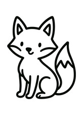 Obraz premium Cute cartoon fox vector illustration smiling face