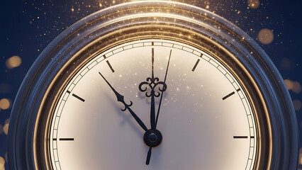 clock at midnight time gold festive