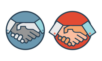 Business Handshake Icons: Partnership and Agreement Vector