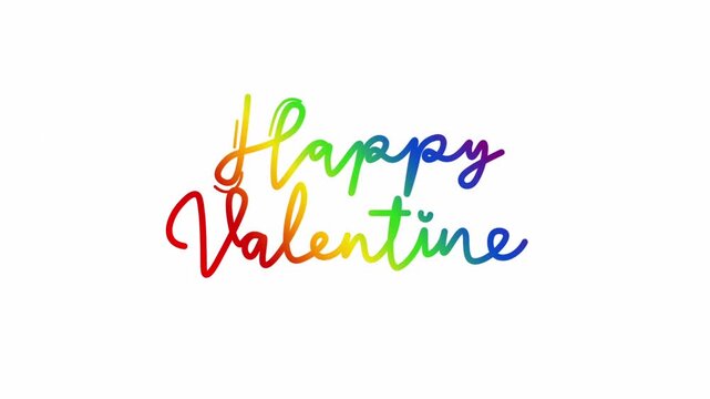 Happy Valentine One line continuous animated typography intro outro, hand drawn calligraphy monoline vintage text on background, animated Calligraphy lettering animation video 