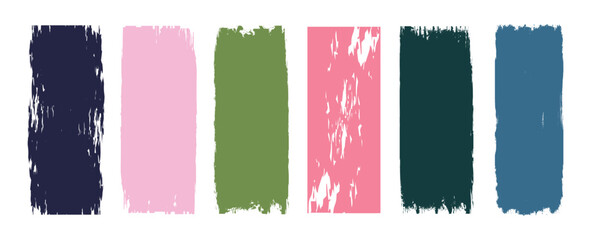 Colorful paint strokes. Set of colorful brush strokes.  Rectangle brush collection. Grungy brushes collection. Ideal for creative design, art, and visual elements.