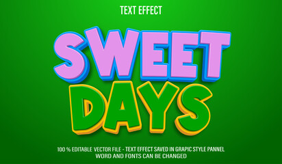 Sweet Days  3d editable text effect style