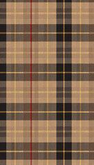 Luxury beige plaid pattern with gold accents. High-end fashion fabric texture.