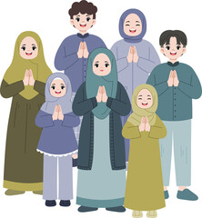 muslim family eid greeting ramadan mubarak