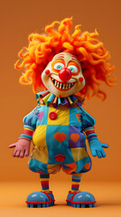 3d Cartoon Character of Cheerful Man wearing clown costume