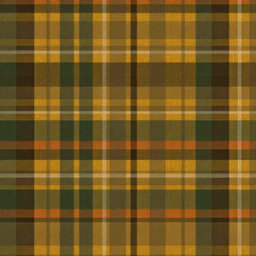Vintage multi-color tweed plaid pattern. Green and mustard wool texture background.