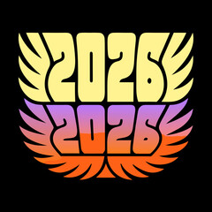 Celebrating 2026 with colorful wings