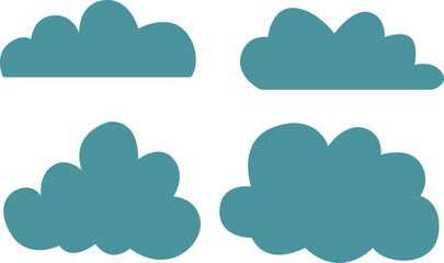 set of cloud icons