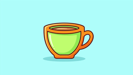 Obraz premium A simple and stylized illustration of a coffee cup with a green interior.