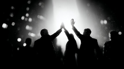 silhouette of people dancing