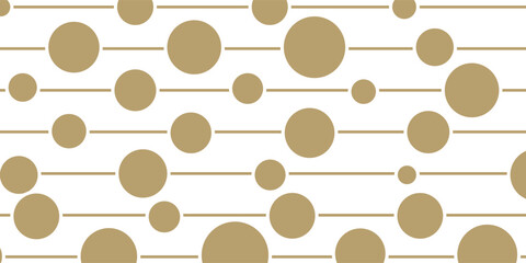 Geometric Abstract Pattern With Gold Lines and Circles On White Background for Design and Decor