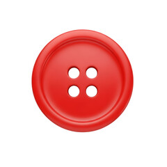 Single Red Four Hole Button Isolated on Black Background sewing craft
