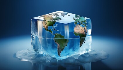 planet earth shaped like an ice cube slowly melting away a powerful reminder of the urgent need to take action against climate change
