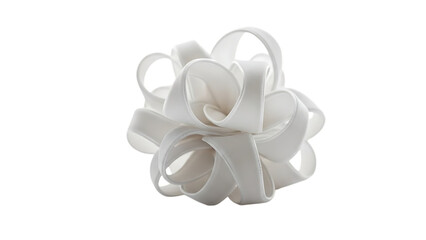 White Satin Ribbon Bow Isolated on Black Background gift