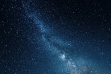 Fototapeta premium Cosmic quietude: wide-angle view of a lucid star field and distant galaxy in deep space