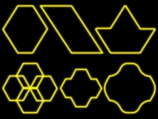 Yellow neon shapes