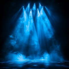 Blue luminous atmosphere shining through thick smoke high resolution picture