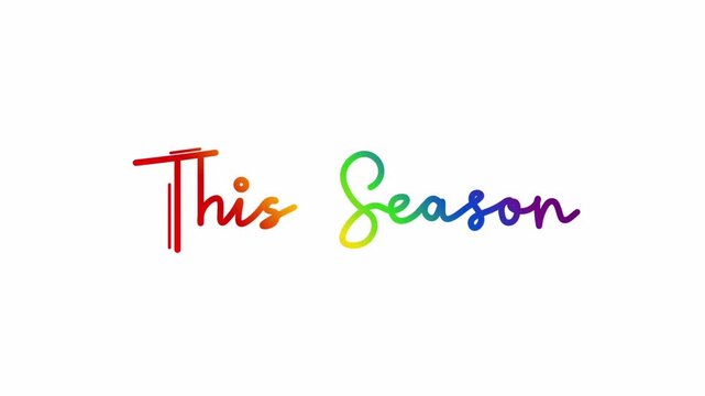 This Season One line continuous animated typography intro outro video, hand drawn calligraphy monoline vintage text on background, single line handwritten line art drawing reveal 