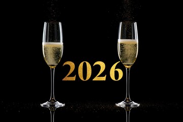New year celebration resolution champagne and prosperity