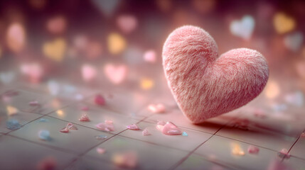 Soft Pink Heart in a Dreamy Glow